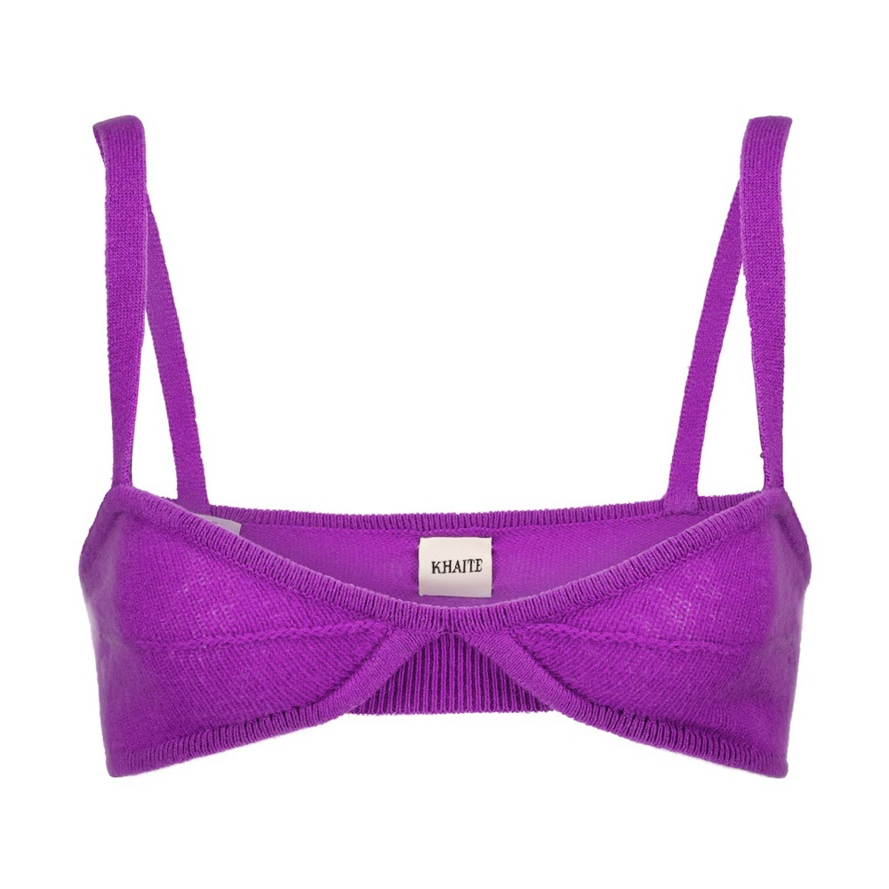 Khaite Eda cashmere bralette in Aster